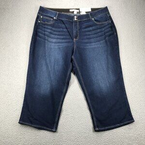 CATO‎ Jeans Womens Size 24W Skinny Crop Stretch Waist Dark Wash Denim 42x23 NEW